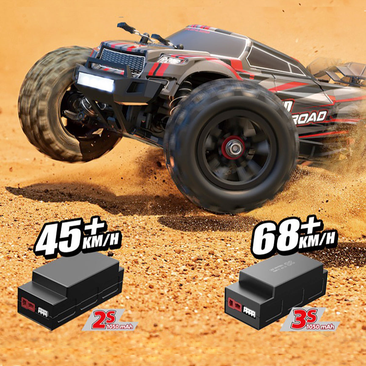 MJX16210B 1:16 RTR Brushless Fast Adult RC Car, Max Speed 42mph Hobby Electric Off-Road Jumping RC Truck, RC Monster Truck Oil-Filled Shock Absorbing RC Car