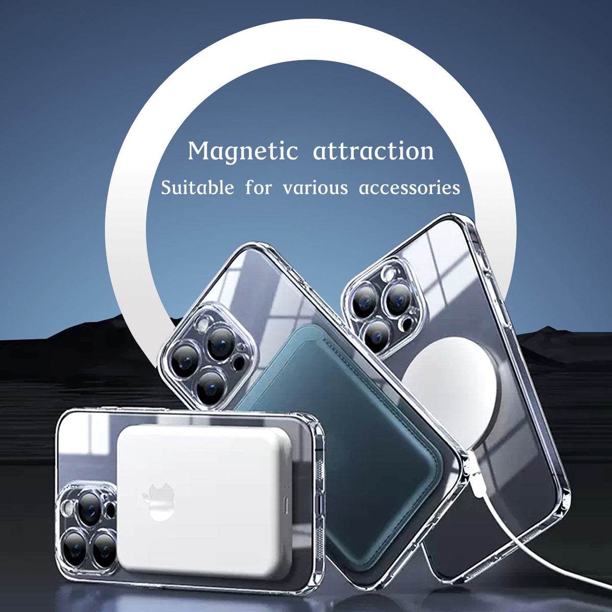 Magsafe magnetic phone case suitable for new Apple 15pro boxed transparent acrylic iPhone hard case