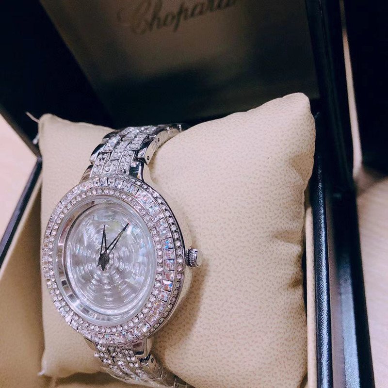 Ladies Rotating Dial Shiny 5A Cubic Zircon Watch